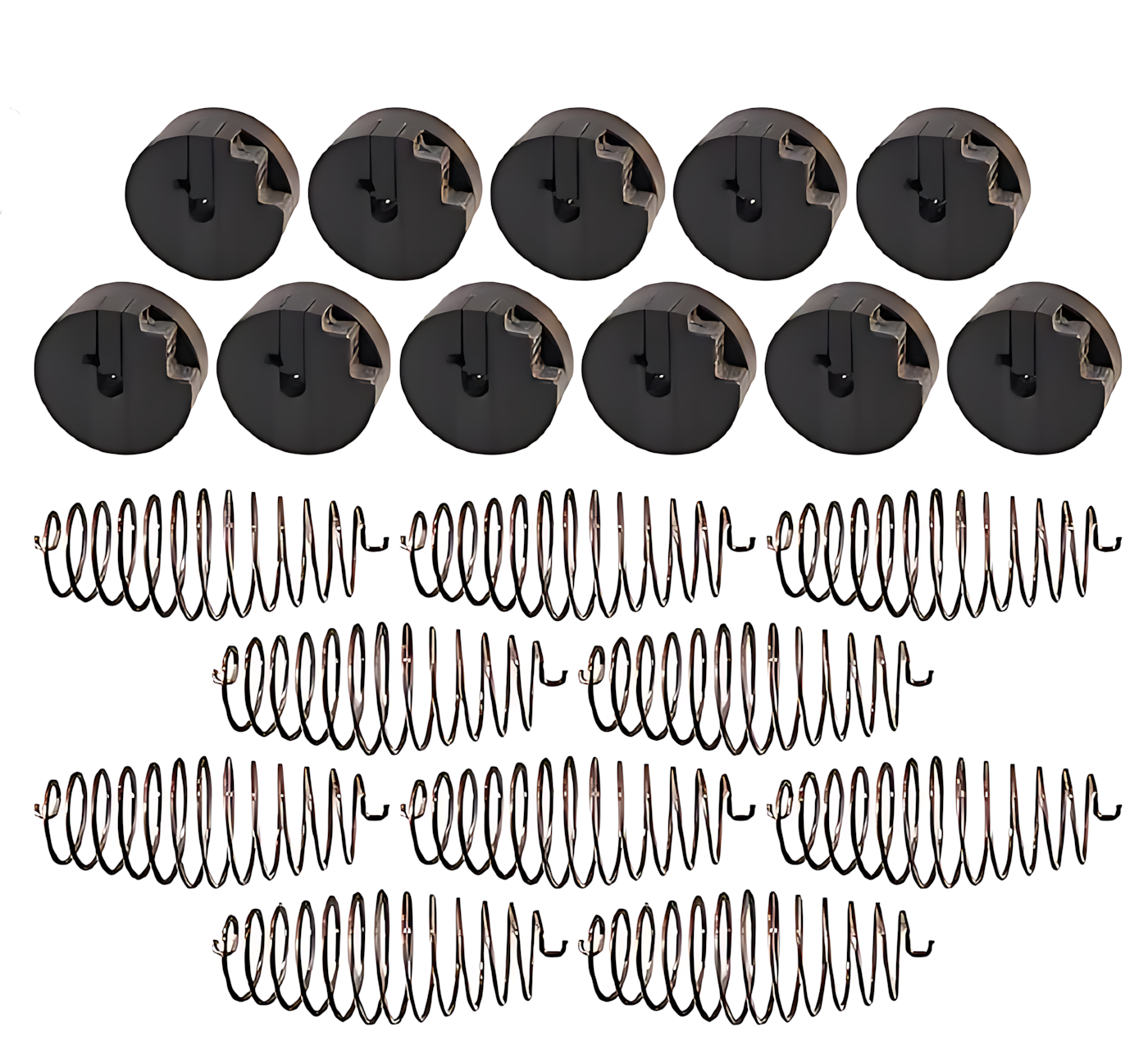 10 springs and 11 spacers for patented barrel spring braking system for stopping