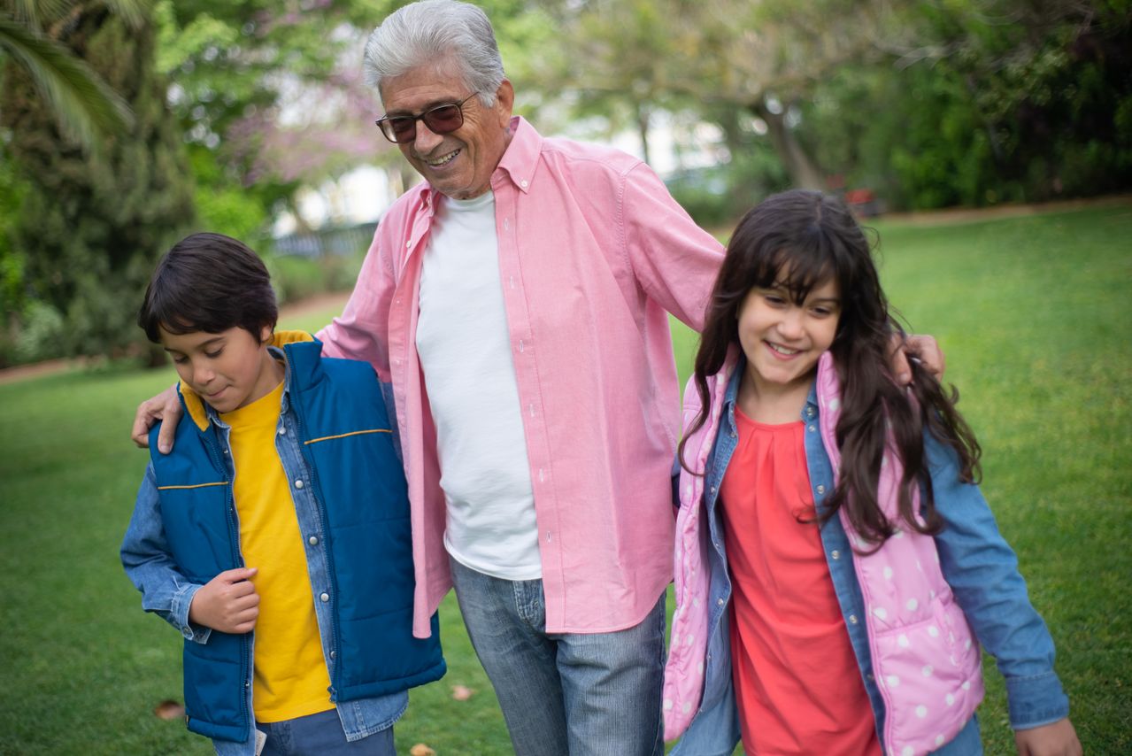 grandfather with grandchildren peace of mind safety